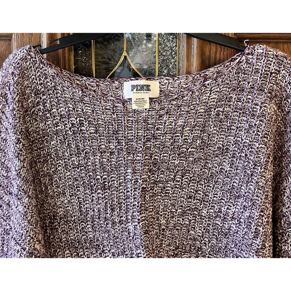 Pink Victoria's Secret Women's Purple Heathered Oversized Sweater Size M EUC - Picture 3 of 9